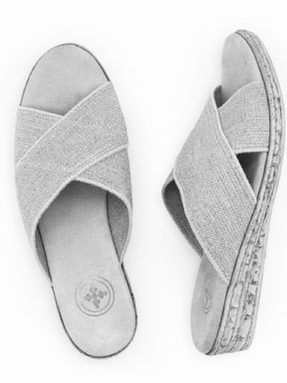 CHARLESTON SHOE CO. Tan Crisscross Slide Mules Backless Cannon Core size 8